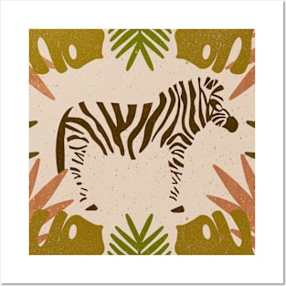 Tropical Zebra (Olive) Posters and Art